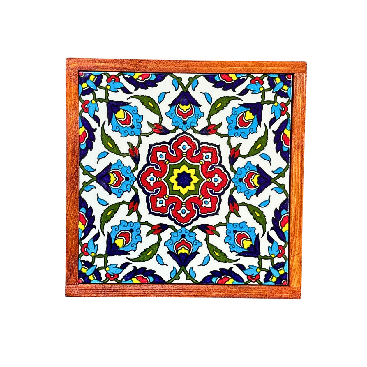 Wood & Ceramic Tile Box - Iznik