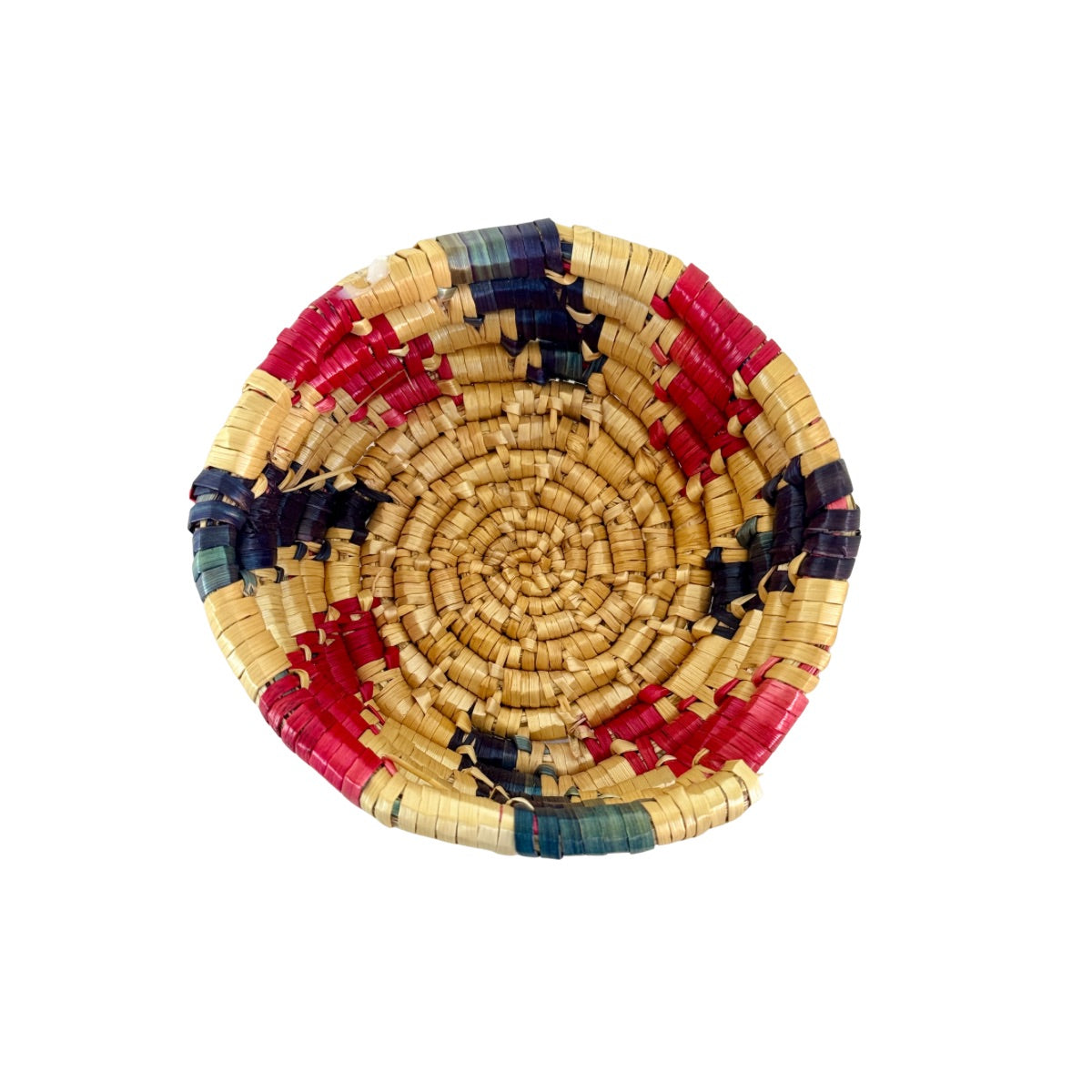 Basket by Women in Salfit (5") - Magenta & Green Swirl