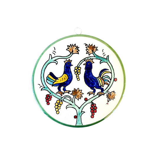 Ceramic Round Tile - Love Birds