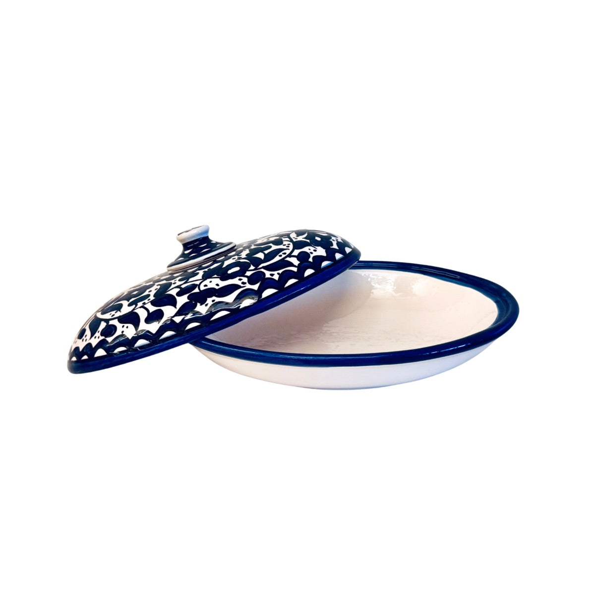 Ceramic Covered Dish (9") - Classic Blue