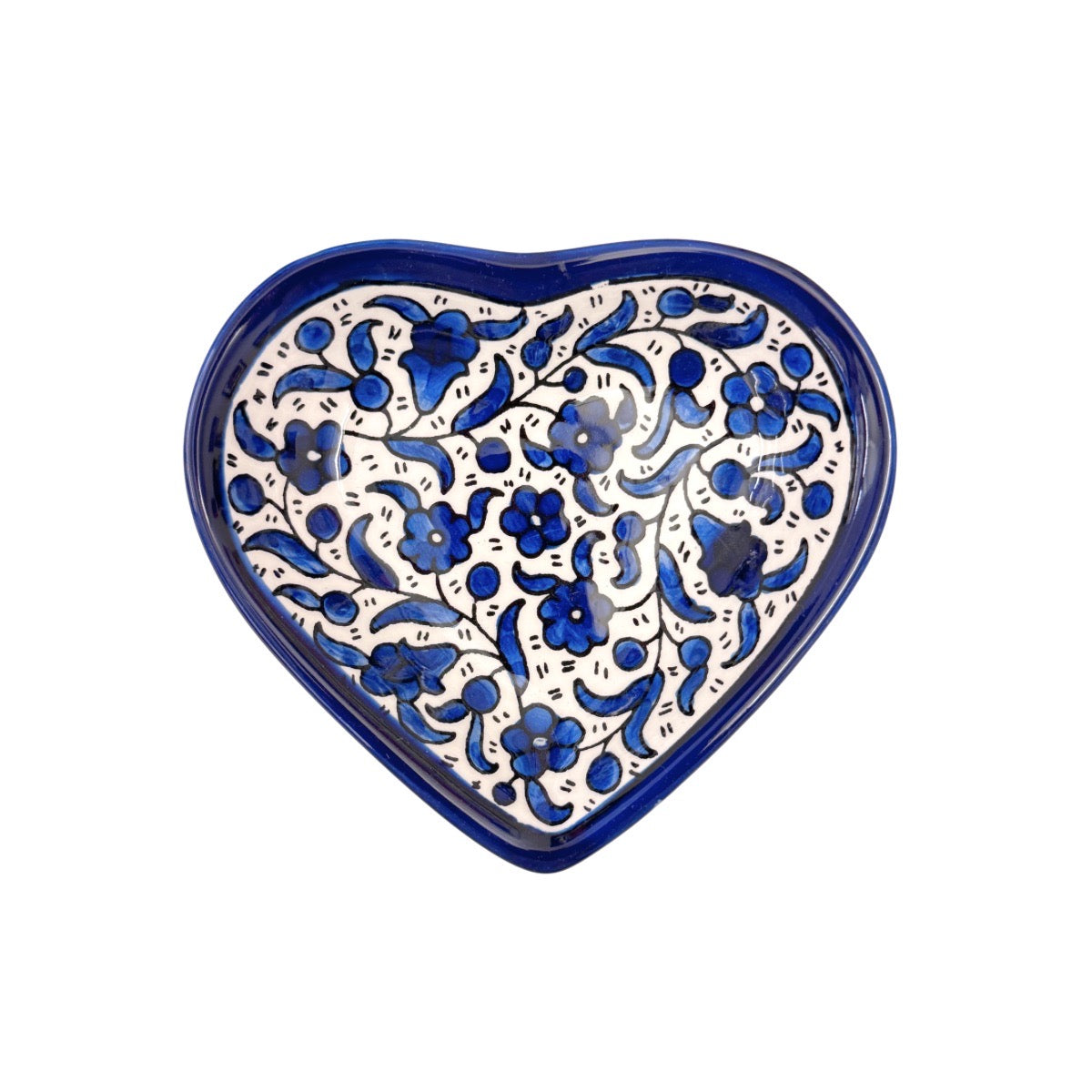 Ceramic Heart Dish (5") - Classic Blue