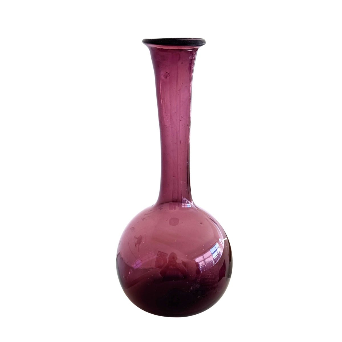 Glass Long Neck Vase (Large) - Plum