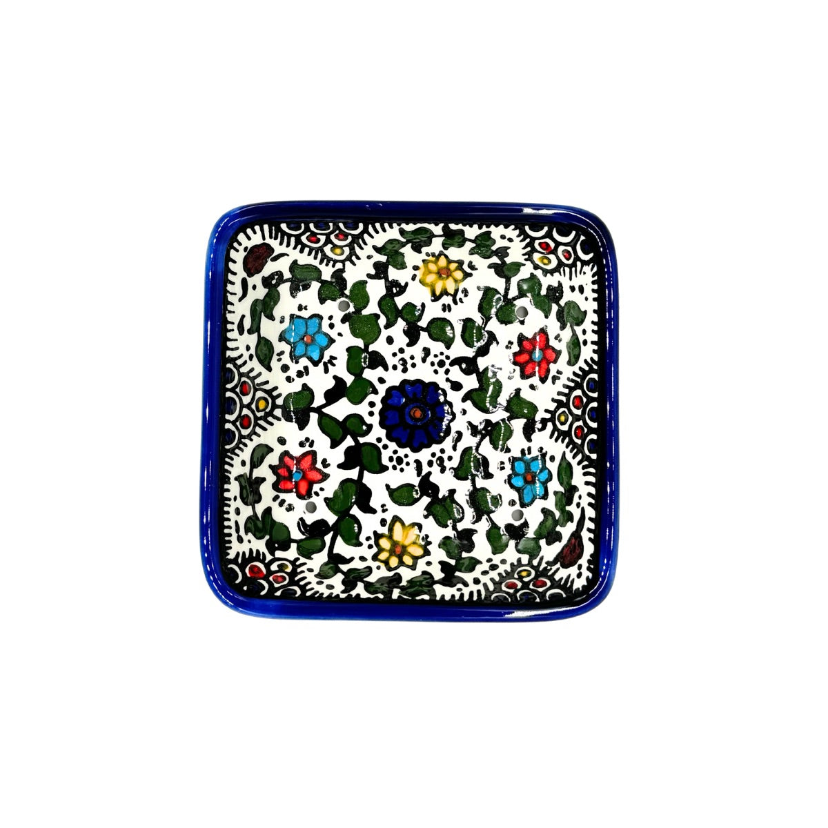 Square Soap Dish - Multicolor Vine