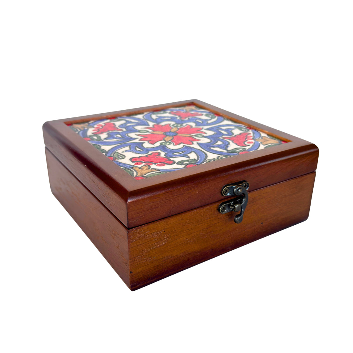 Nisf Wooden Box with Ceramic Tile