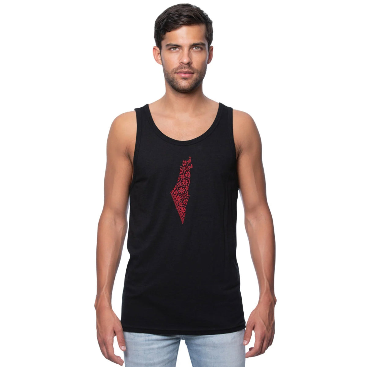 Tank Top: Tatreez Palestine Map Design Unisex