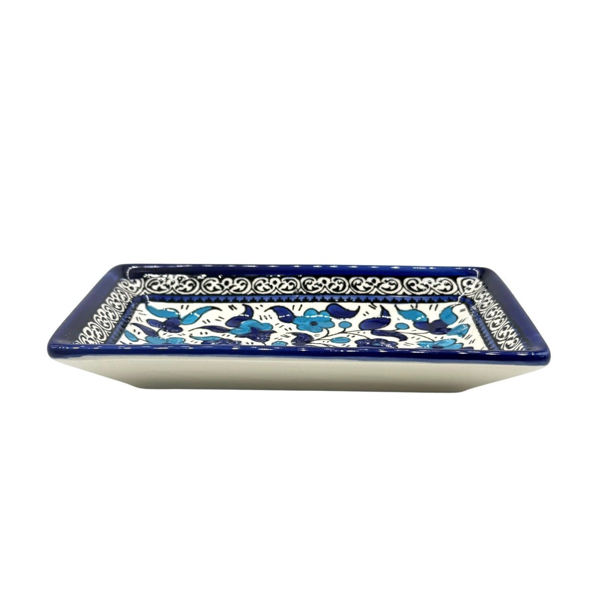 Ceramic Rectangular Dish (7”) - Dual Tone Blue