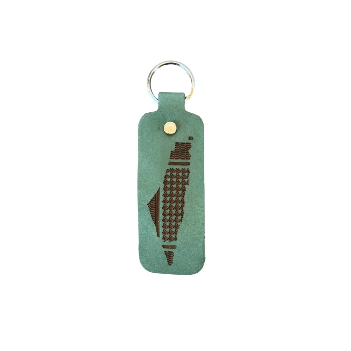 Leather Keychain - Keffiyeh Map of Palestine