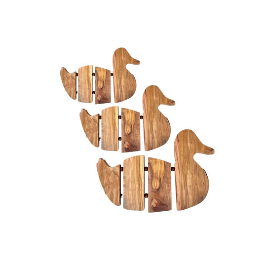 Olive Wood Trivet Set of Three - Ducks