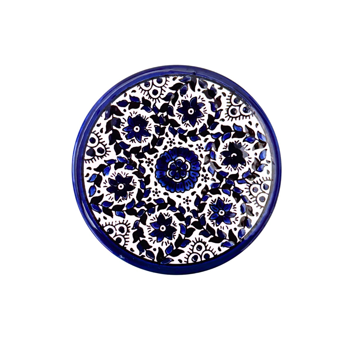 Ceramic Round Plate (5”) - Blue Vine