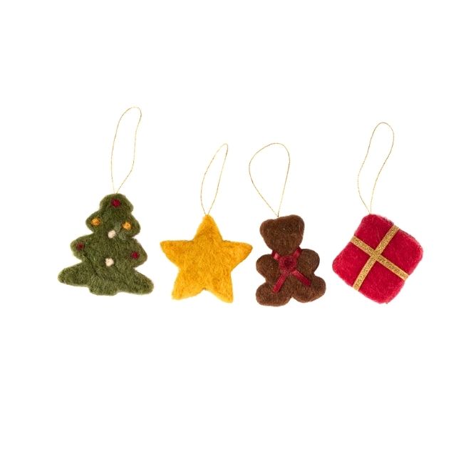 Felt Christmas Ornaments - Packet of 4