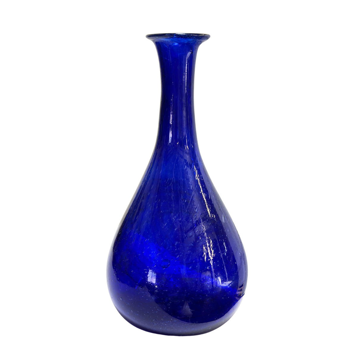 Glass Vase (9”) - Sapphire Tear Drop