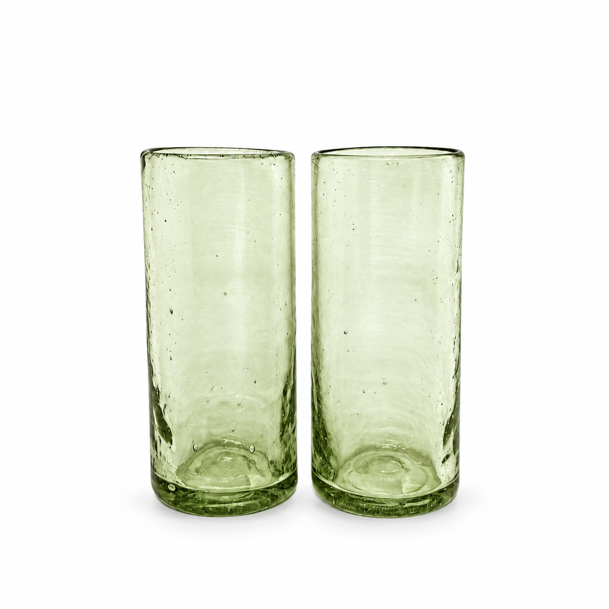 Glass Tumblers (6”), Set of 2 -Moss