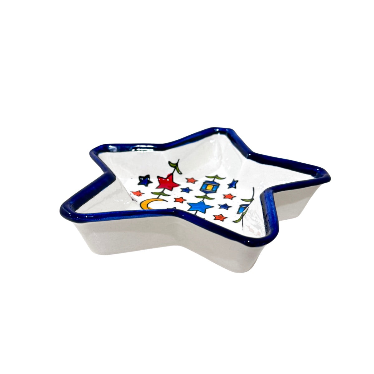 Ceramic Star DIsh (5") - Crescent Moon and Stars