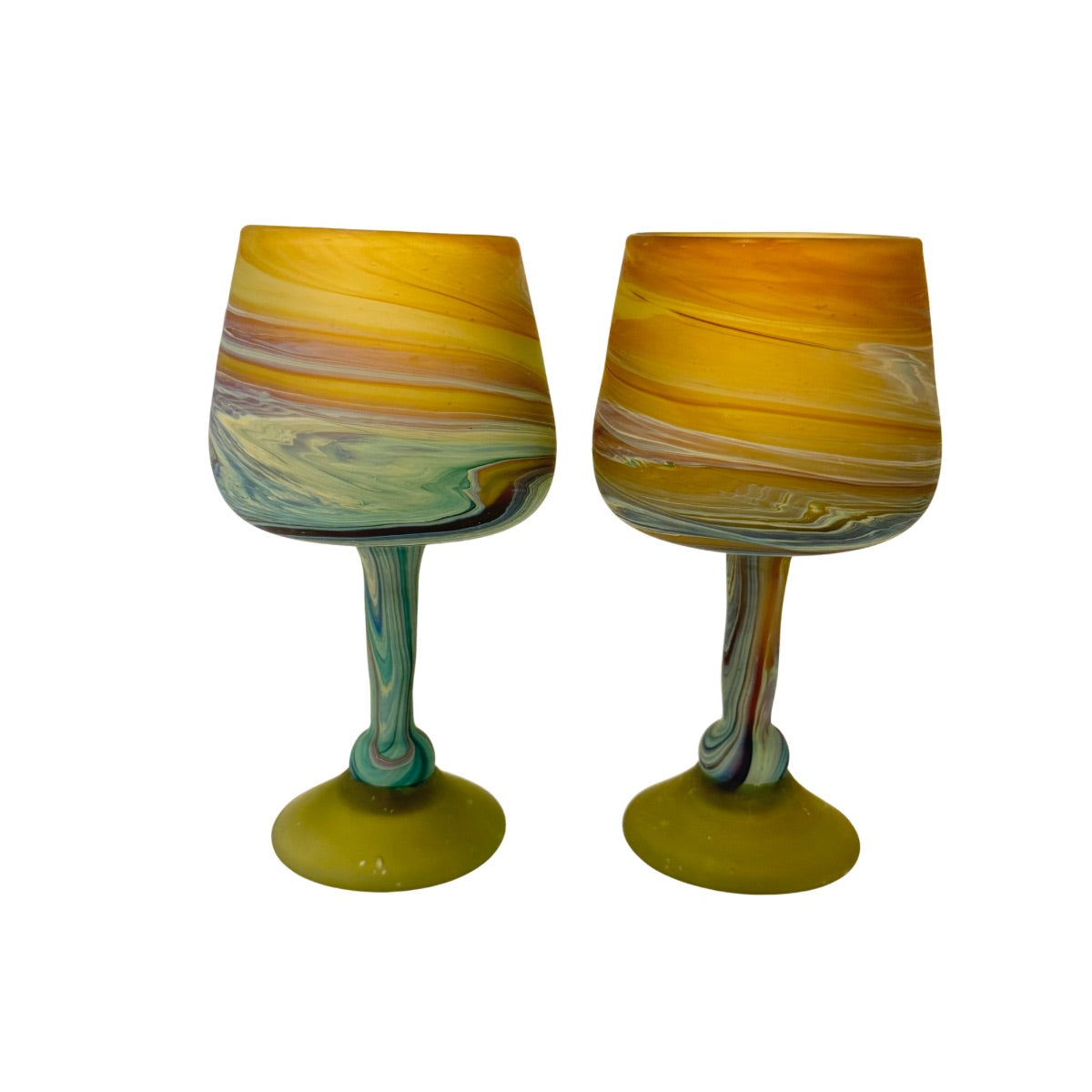Phoenician Glass Stemware (Set of 2) - Amber