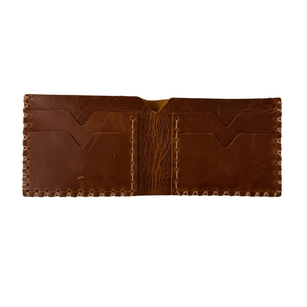 Leather Bi-Fold Wallet (Large) - Brown