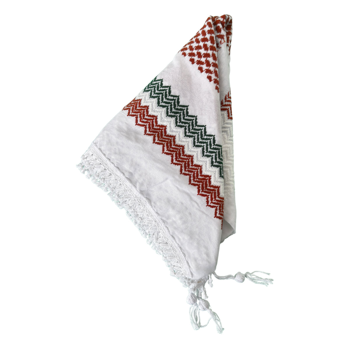 Nablus Keffiyeh - Burnt Orange & Green