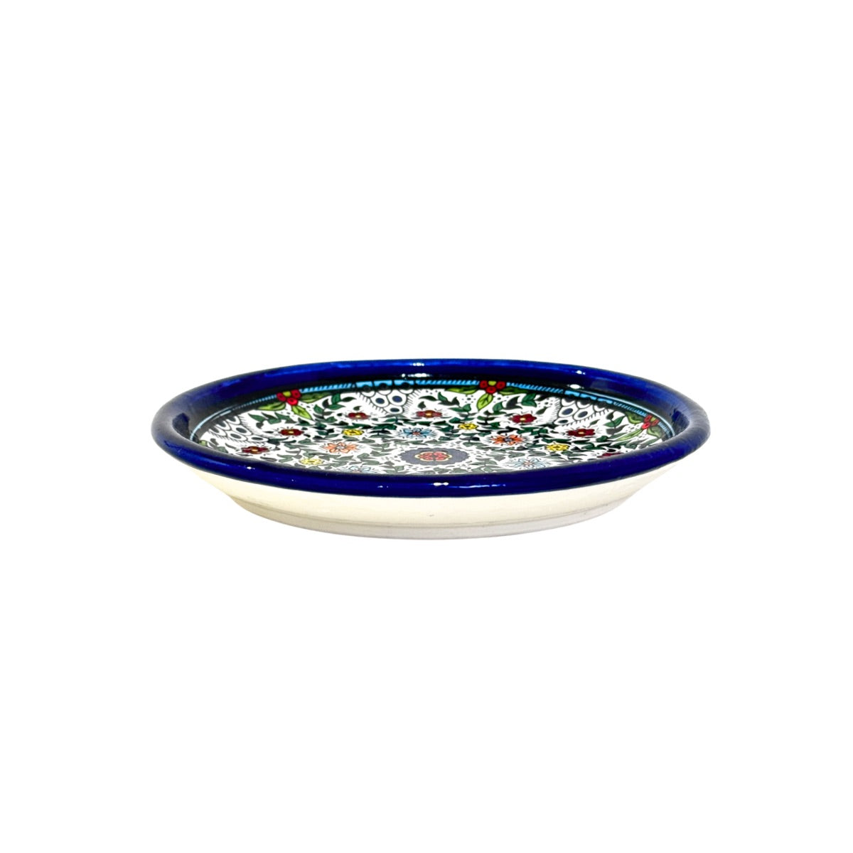 Ceramic Round Plate (5.5") w/Rim - Multicolor Vine