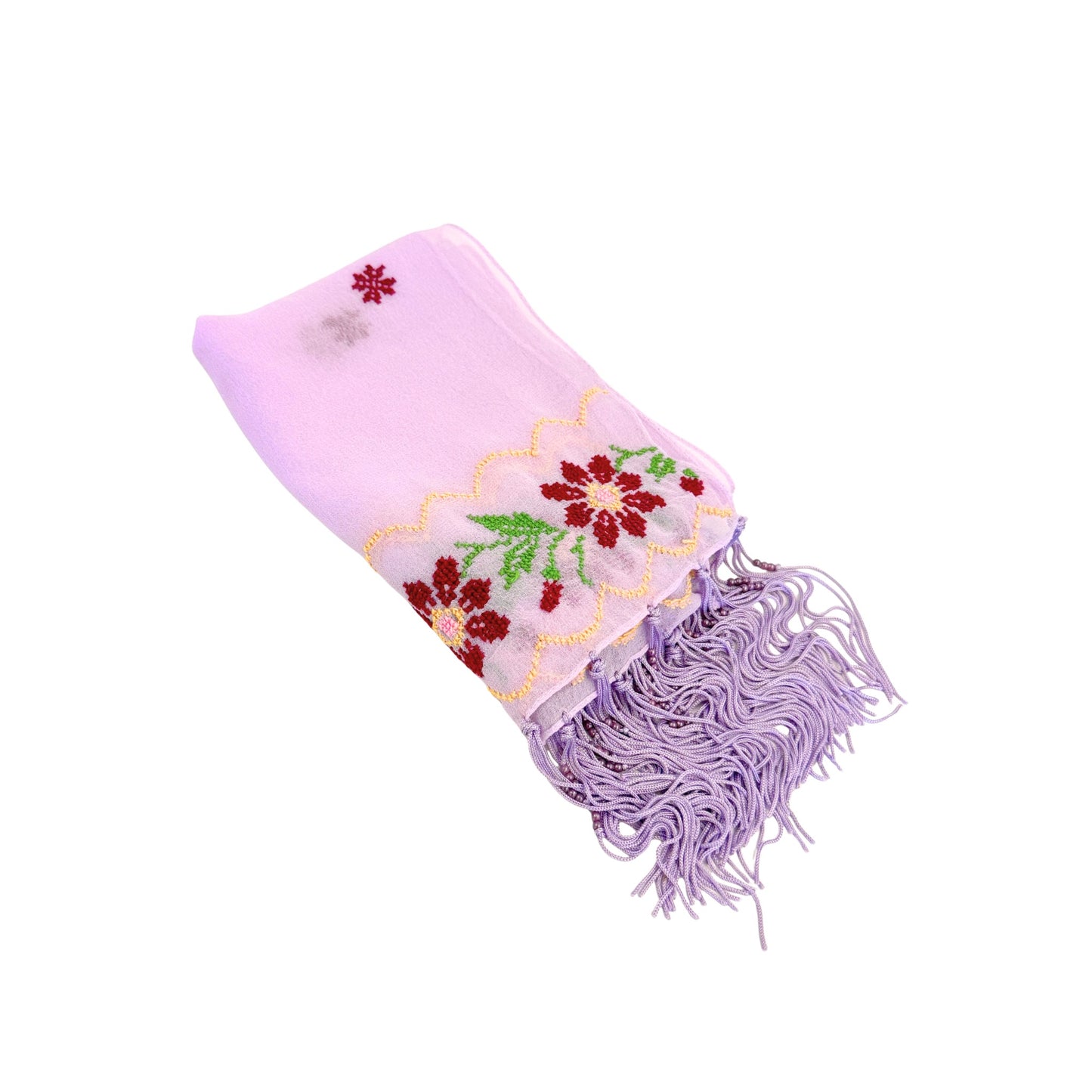 Embroidered Chiffon Scarf - Bethlehem