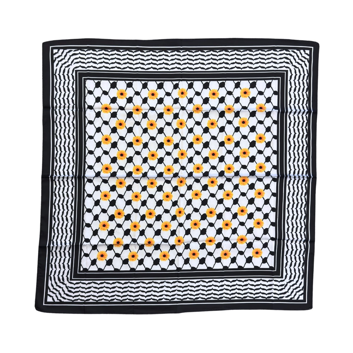 Nablus Bandana Keffiyeh - Crown Daisy Black & White