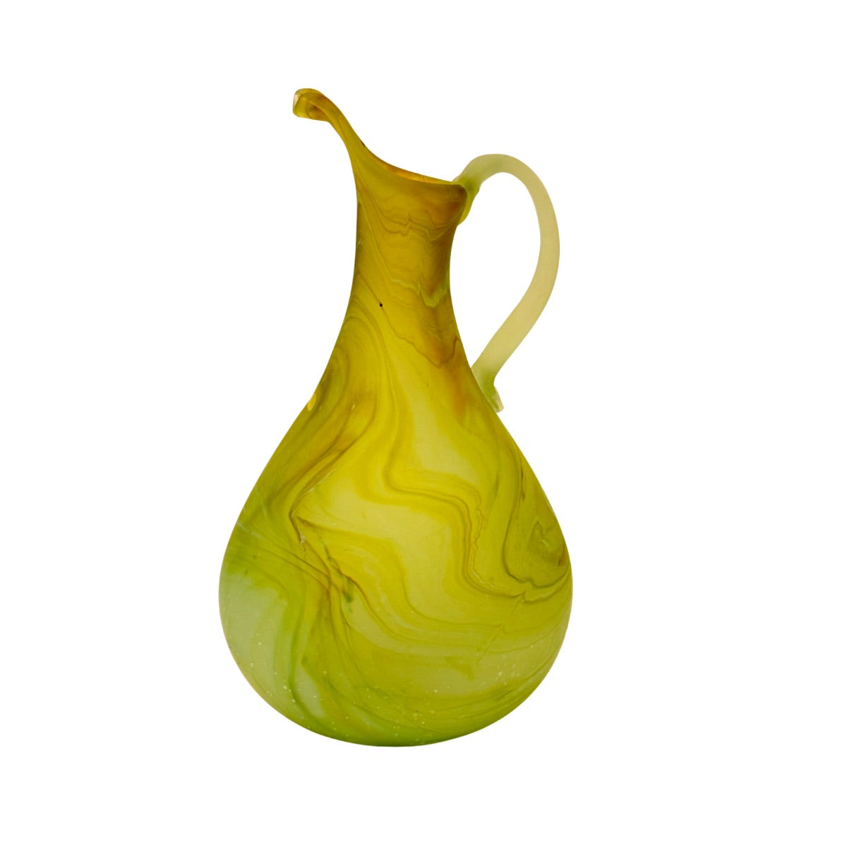 Phoenician Glass Pitcher (10”) - Amber Green