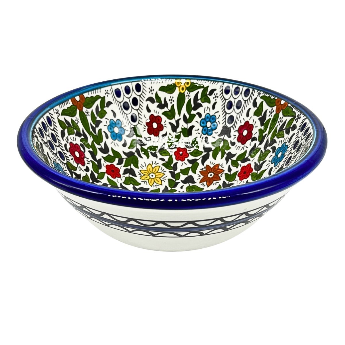 Ceramic Serving Bowl (9.5”) - Multicolor Vine