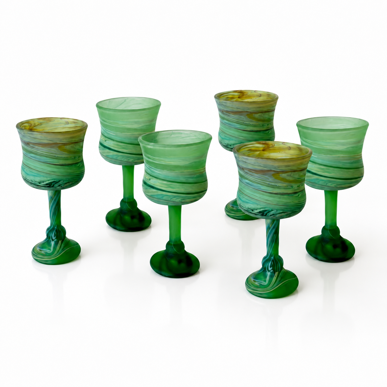 Phoenician Glass Set of 6 - Sea Green