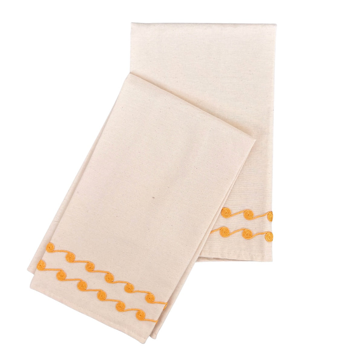 Tahriri Tea Towel (Set of Two) - Waves, Yellow