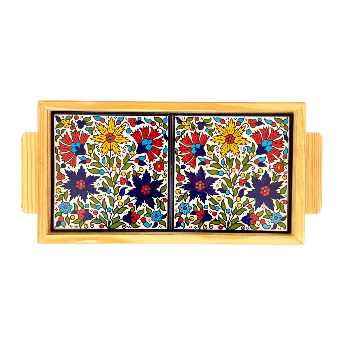 Ceramic and Wood Serving Tray - Teta’s Garden