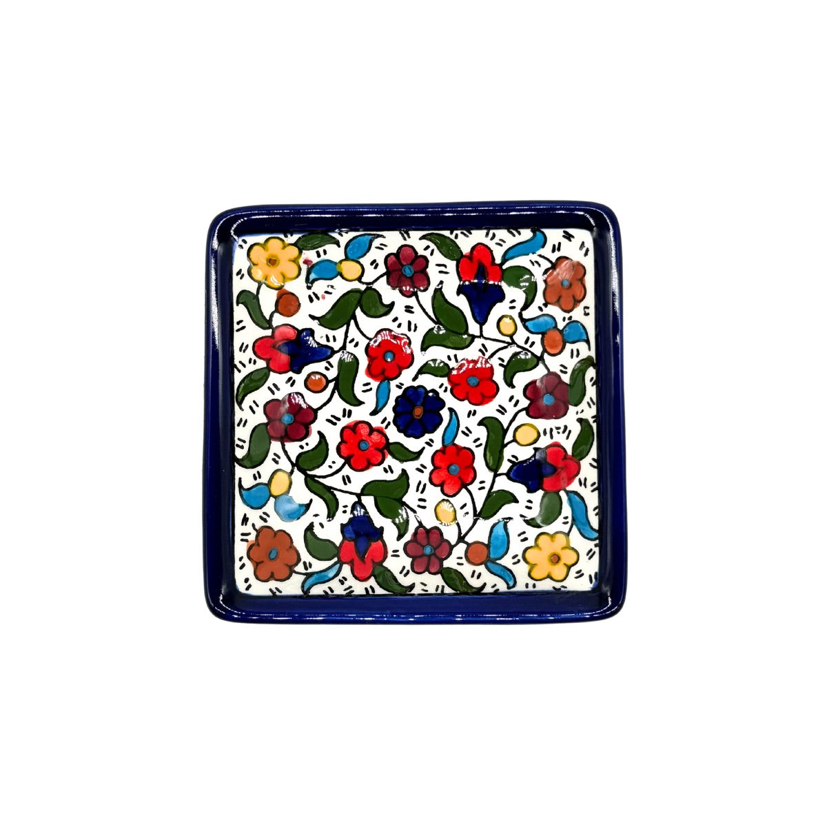 Ceramic Square Dish (4”) - Multicolor