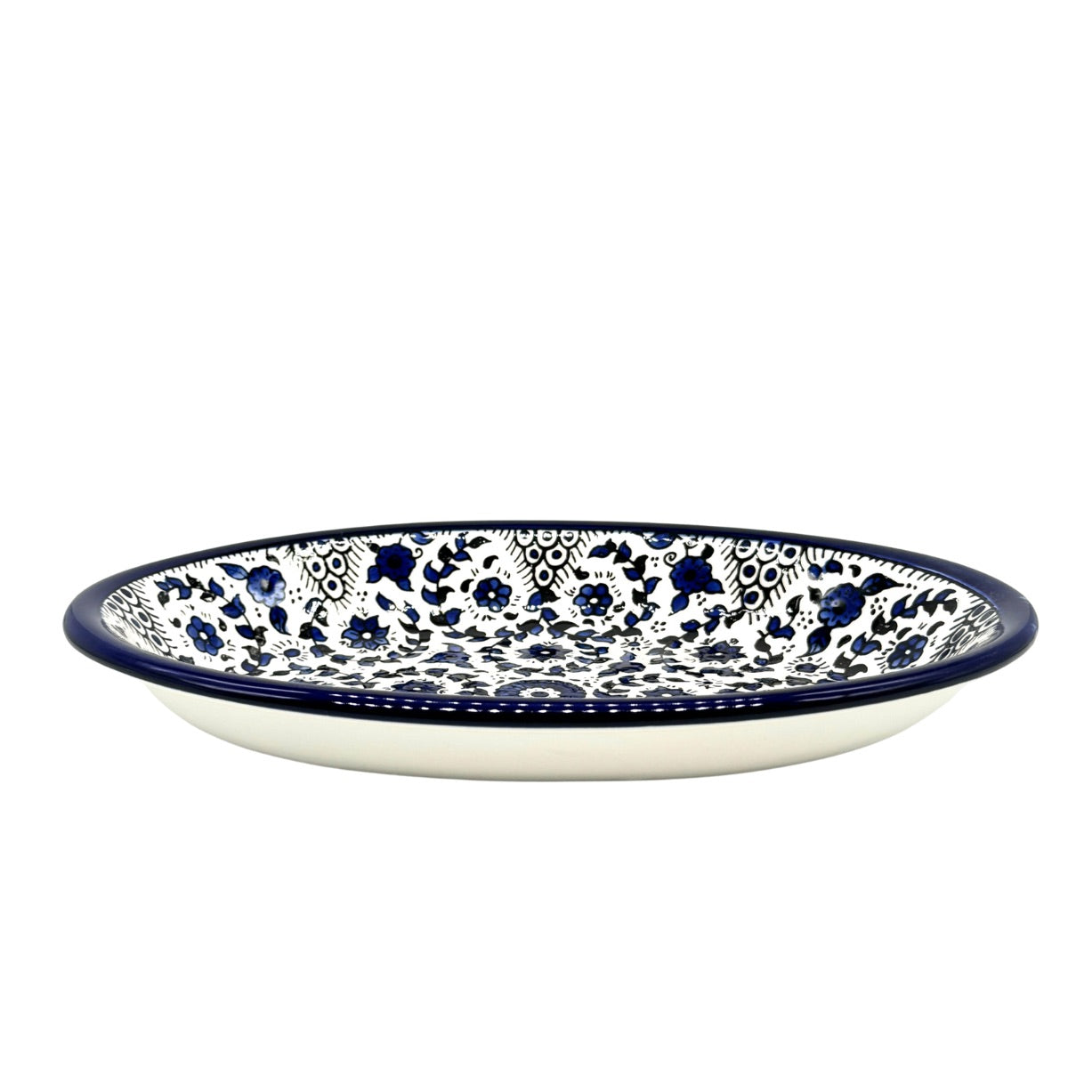 Ceramic Oval Dish (12”) - Blue Vine