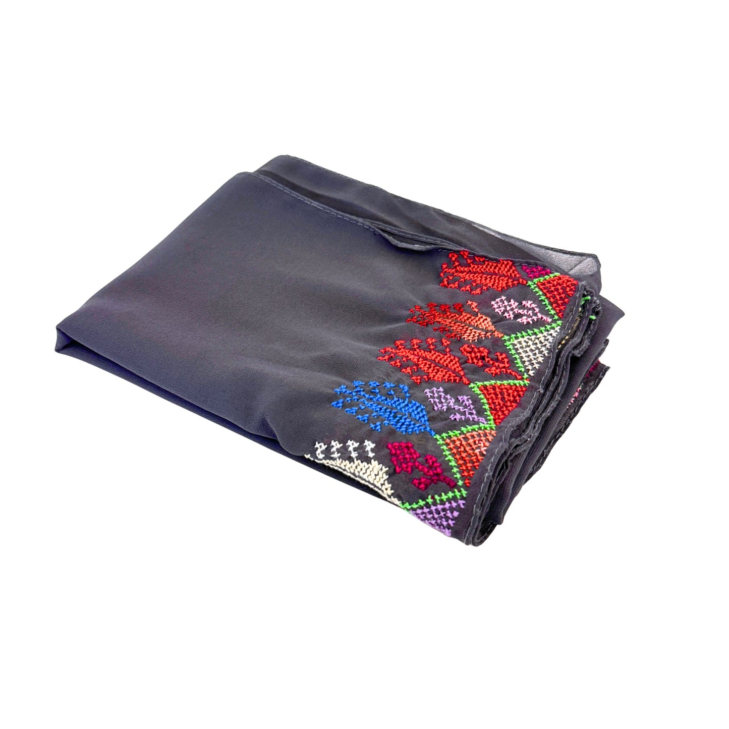 Embroidered Chiffon Scarf -