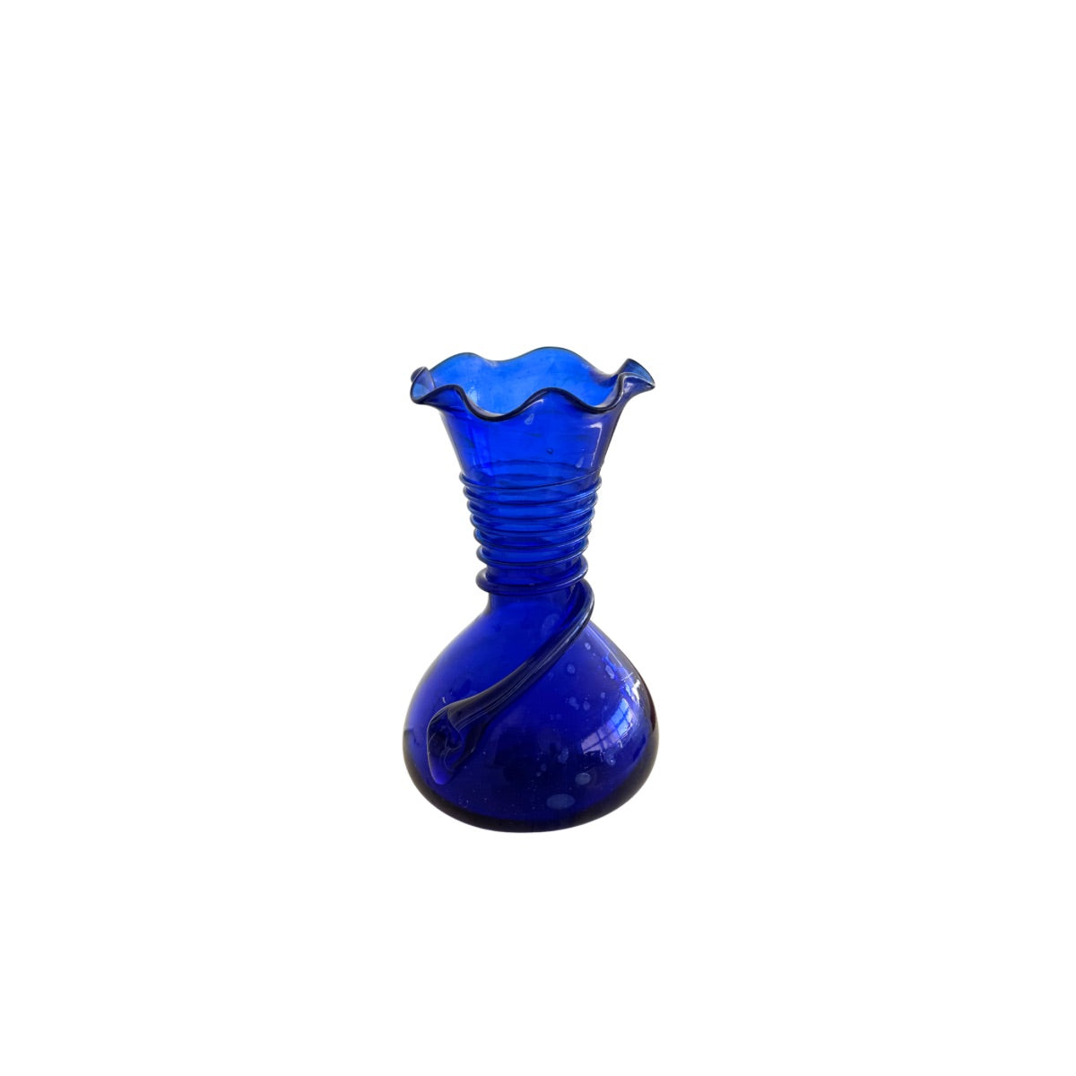 Hebron Glass Vase (6”) - Sapphire