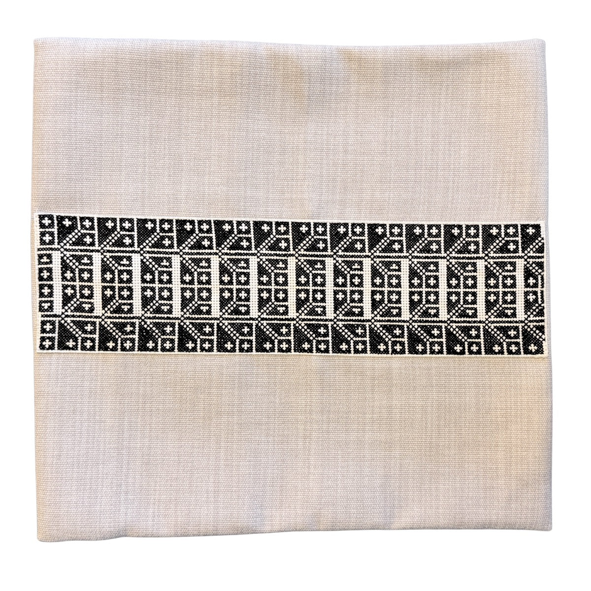 Carnation Embroidered Pillow Cover - Cream