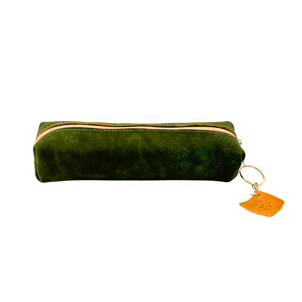 Suede Leather Pencil Case - Forest Green