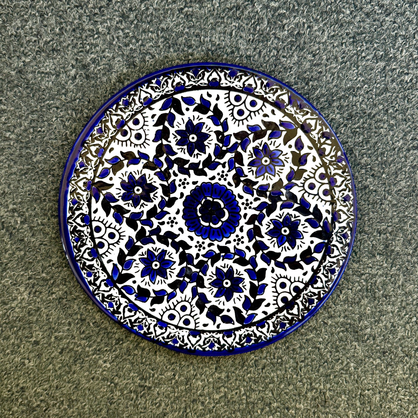Ceramic Round Plate (6”) - Blue Vine