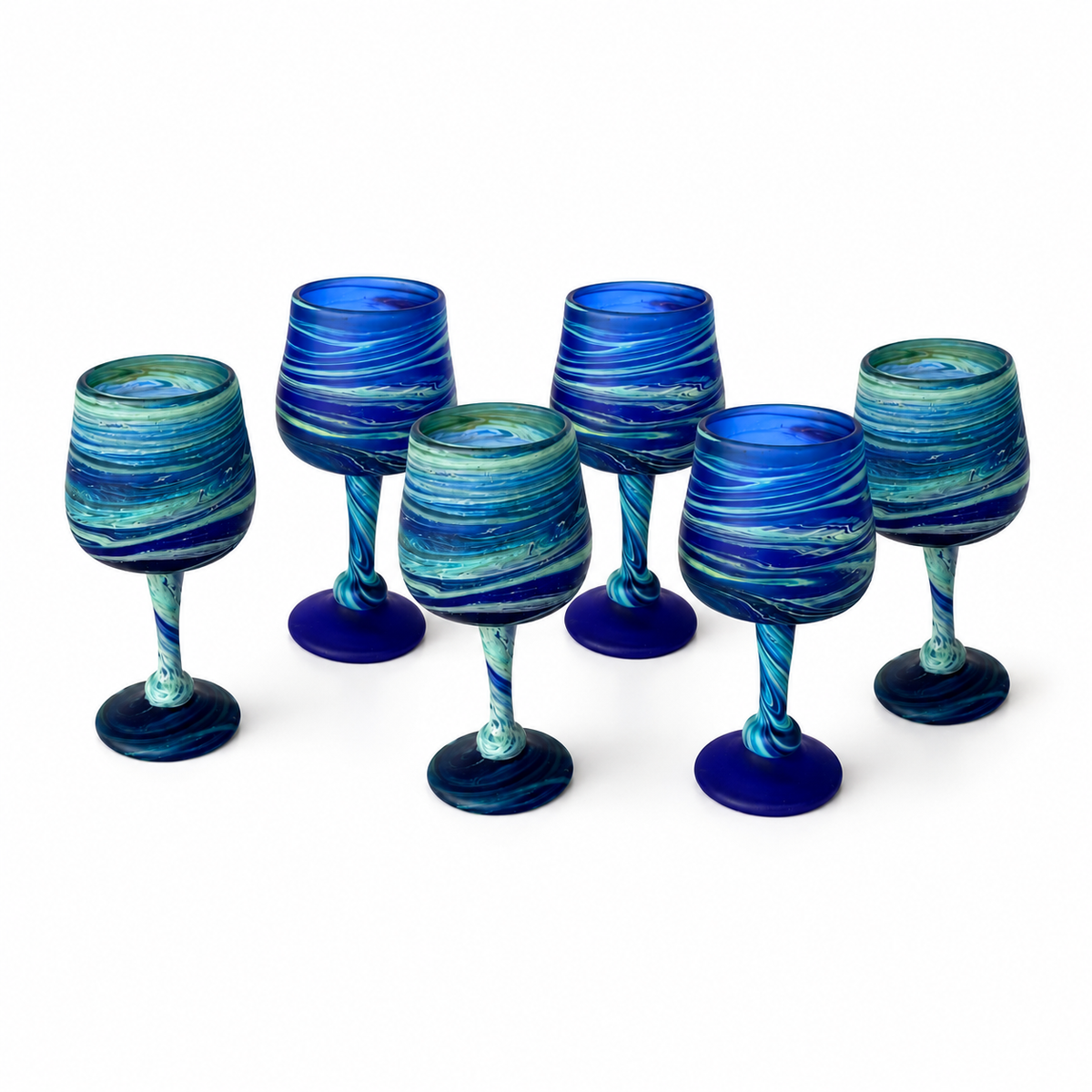 Phoenician Glass Set of 6 - Indigo