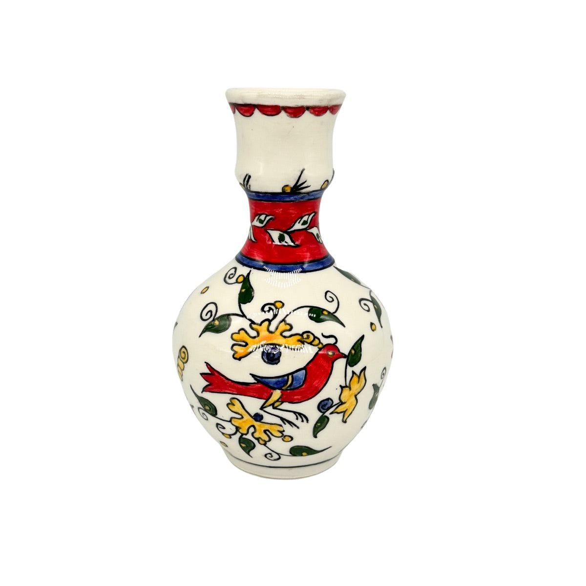 Ceramic Vase (7.5”)- White Birds