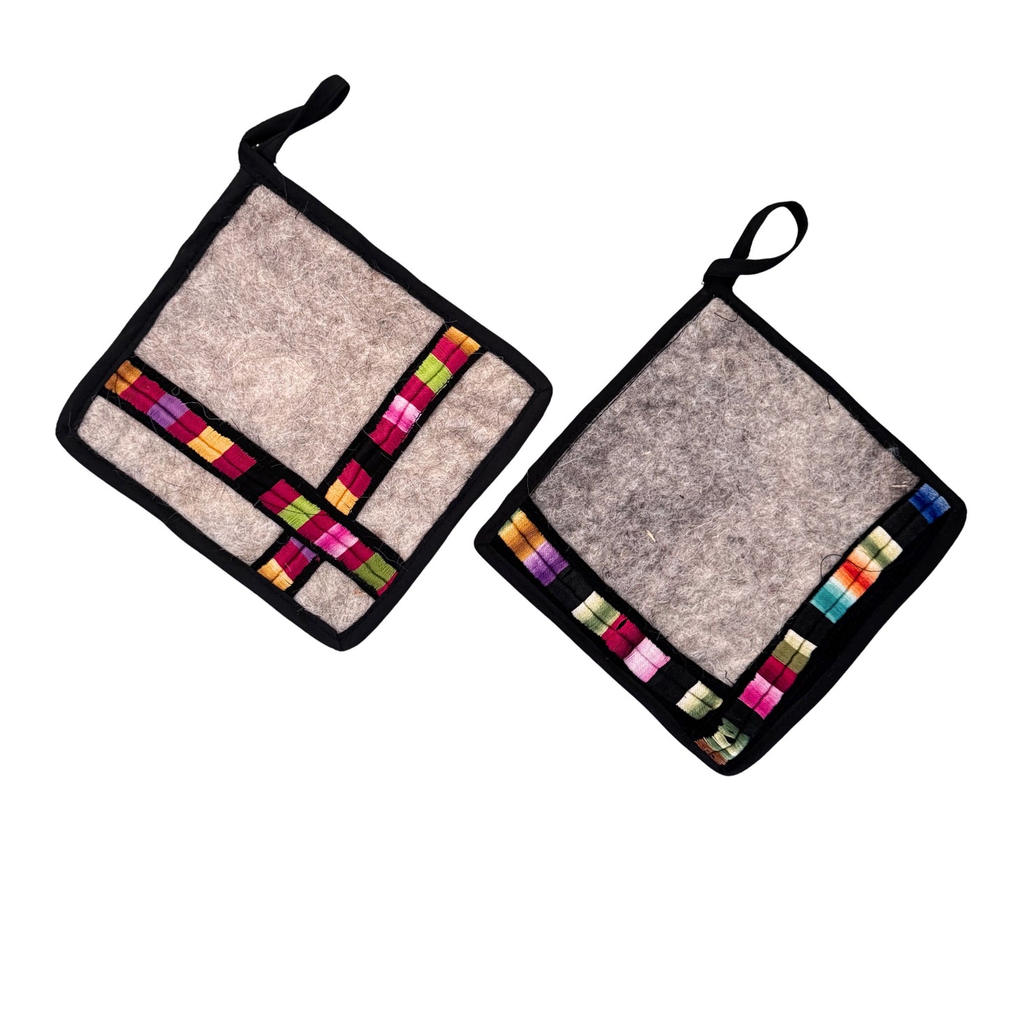 Embroidered Felt Pot Holders (Set of Two)
