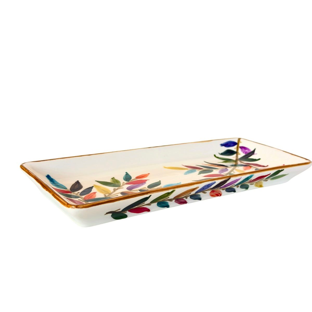 Ceramic Serving Platter (13") - Leaves