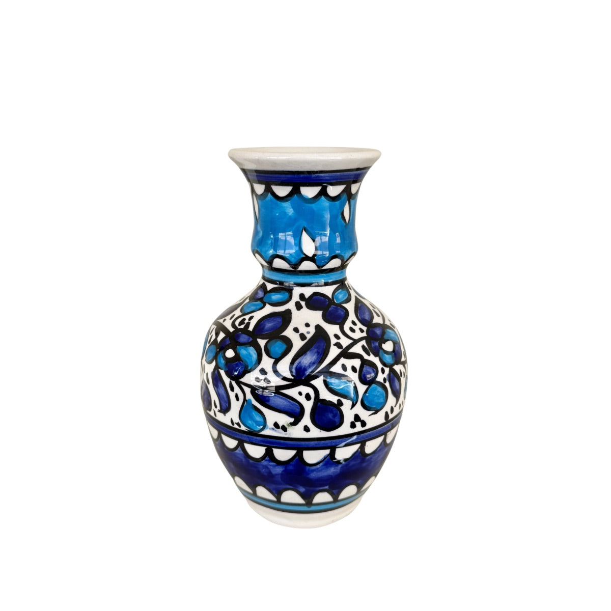 Ceramic Vase (7") - Blue & Blue