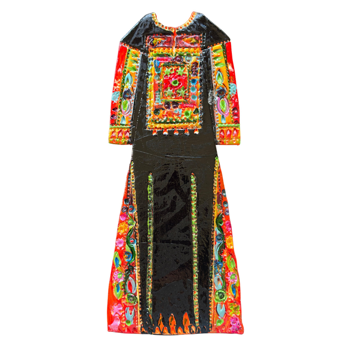 Hand-Painted Clay Thobe 11" - Jerusalem