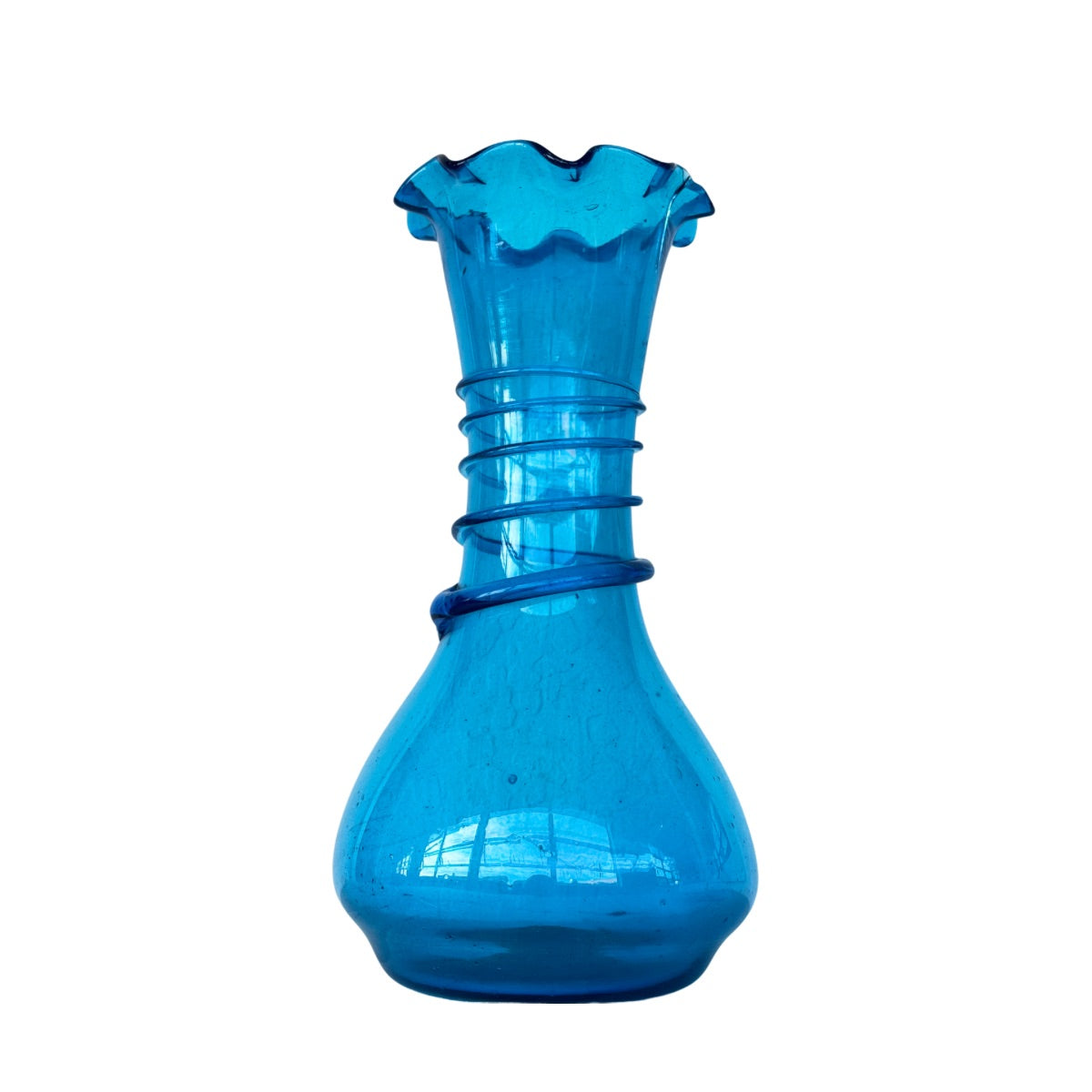 Glass Fluted Vase (12”) - Mediterranean