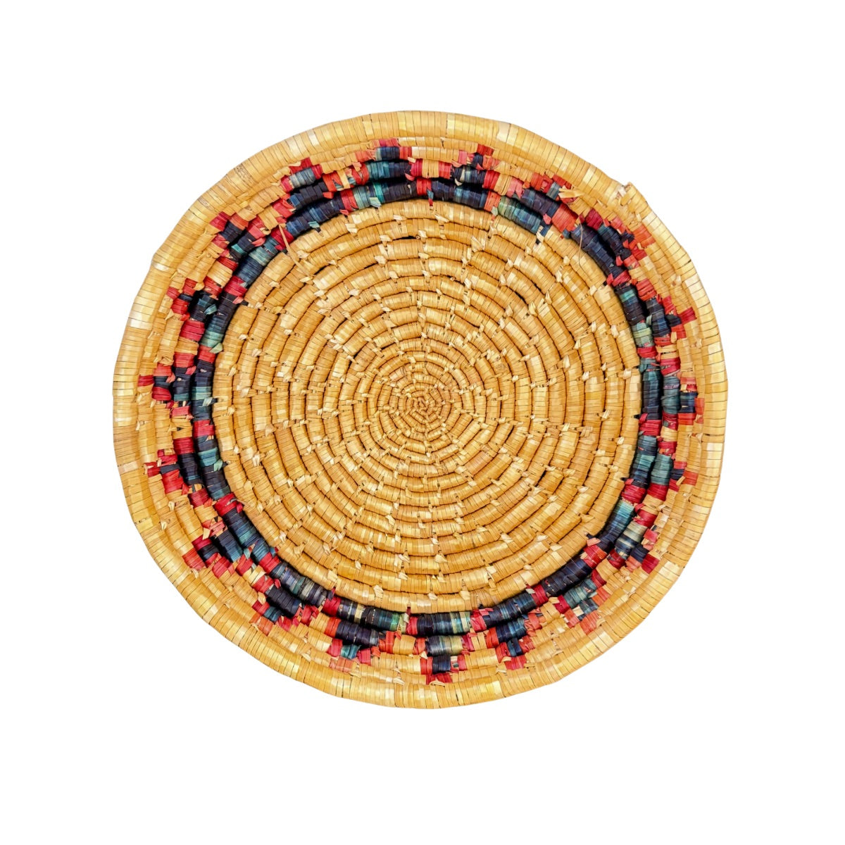 Basket by Women in Salfit (15") - Blue Sunflower