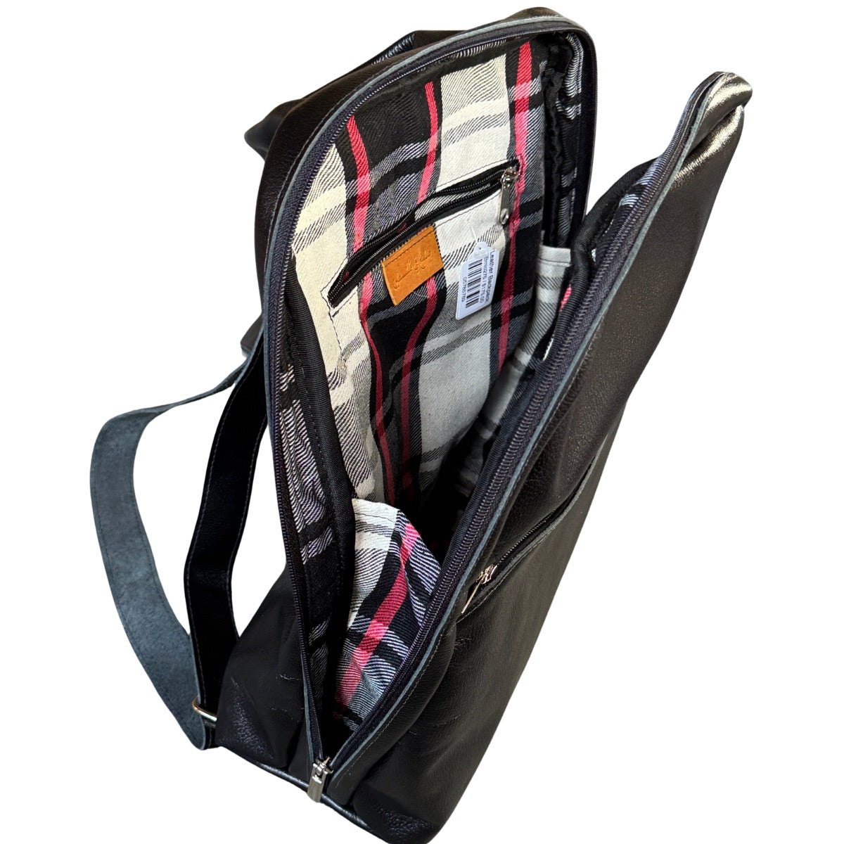 Leather Backpack (15" x 12" x 5") - Black