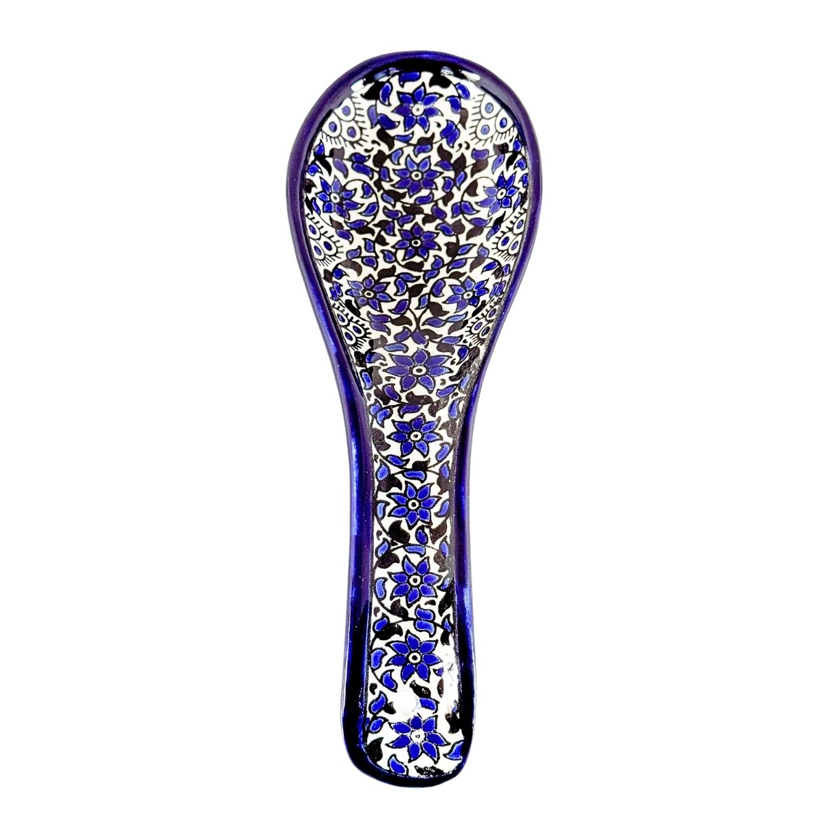 Ceramic Spoon Rest - Classic Blue