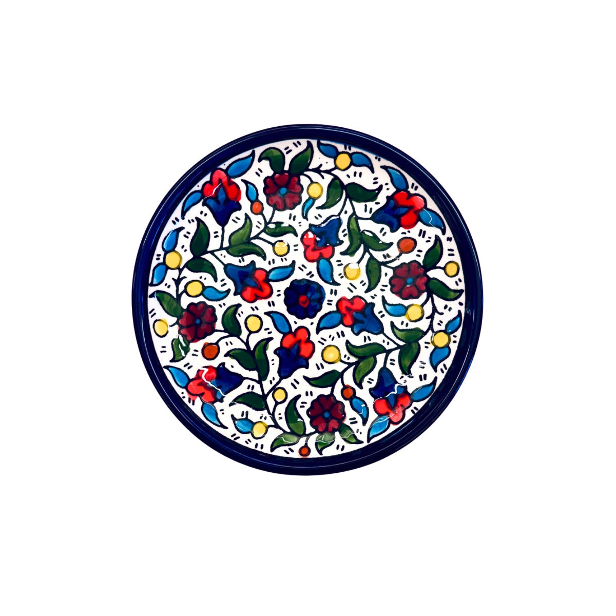 Ceramic Round Plate (5.5") w/Rim - Multicolor