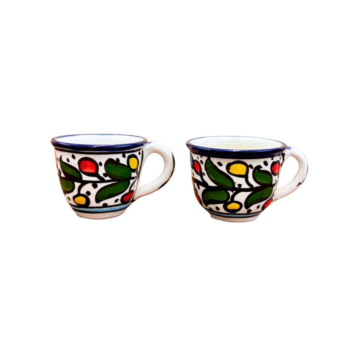 Ceramic Espresso Cups (set of 2) - Multicolor w/ Handles