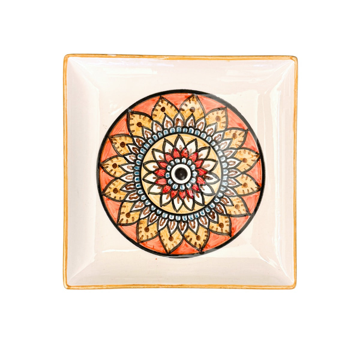Ceramic Square Plate (7") - Sunflower