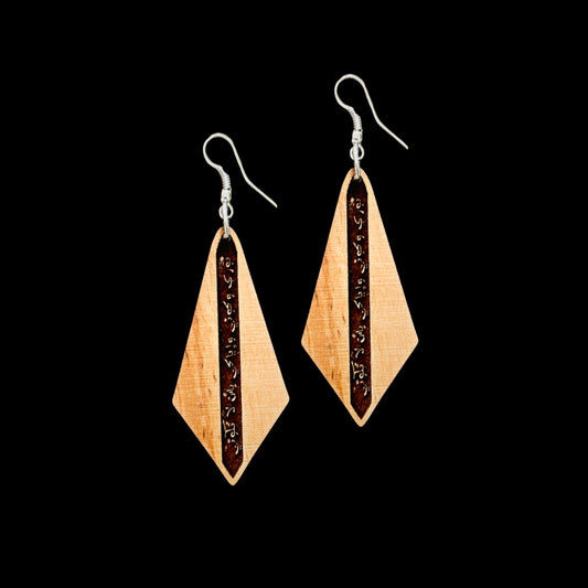 Olive Wood Arabic Calligraphy Earrings: "Rebel and be...