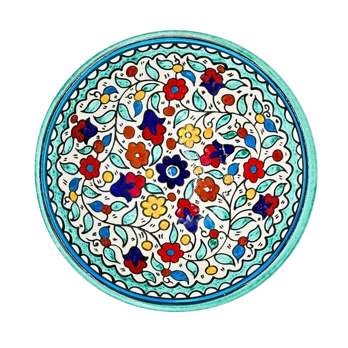 Ceramic Serving Bowl (9.5”) - Aqua Multicolor